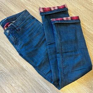 Prana flannel lined jeans, women size 0 (fits like a 6)